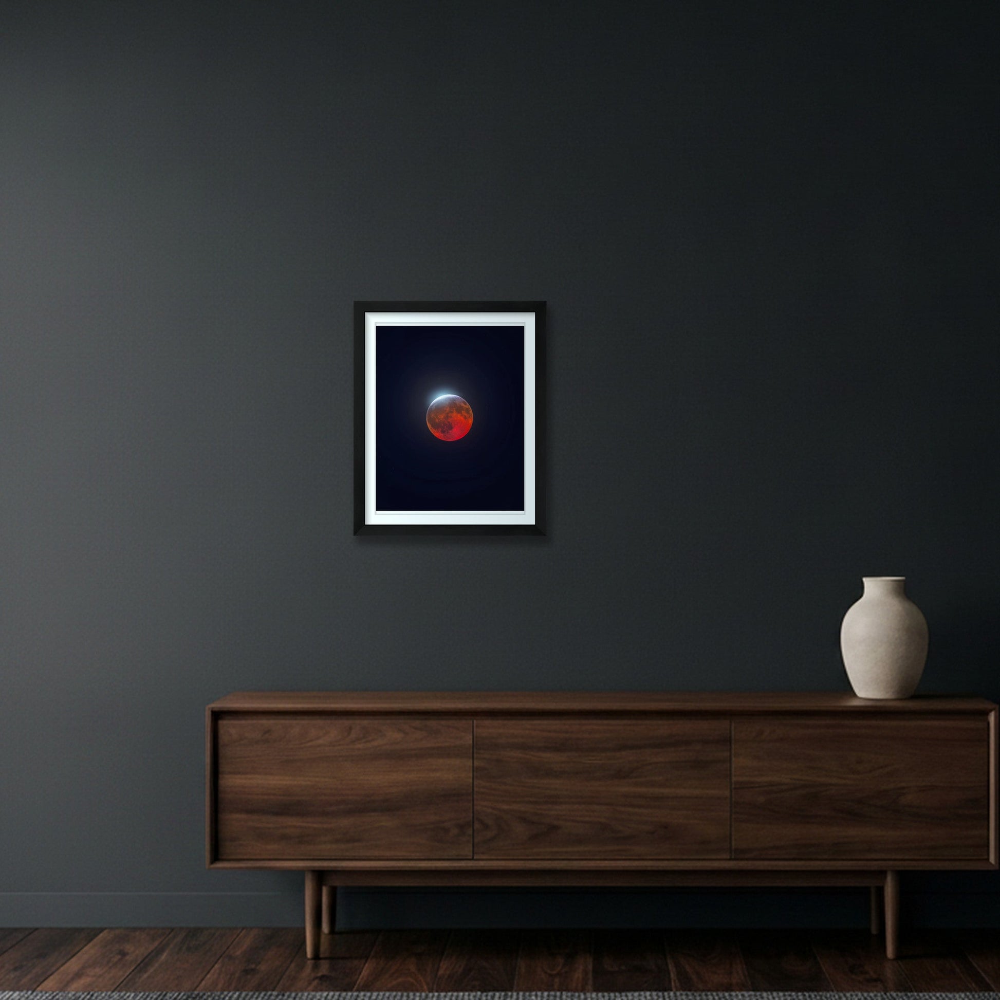By the Crimson Moonlight — 11×14" Black Frame