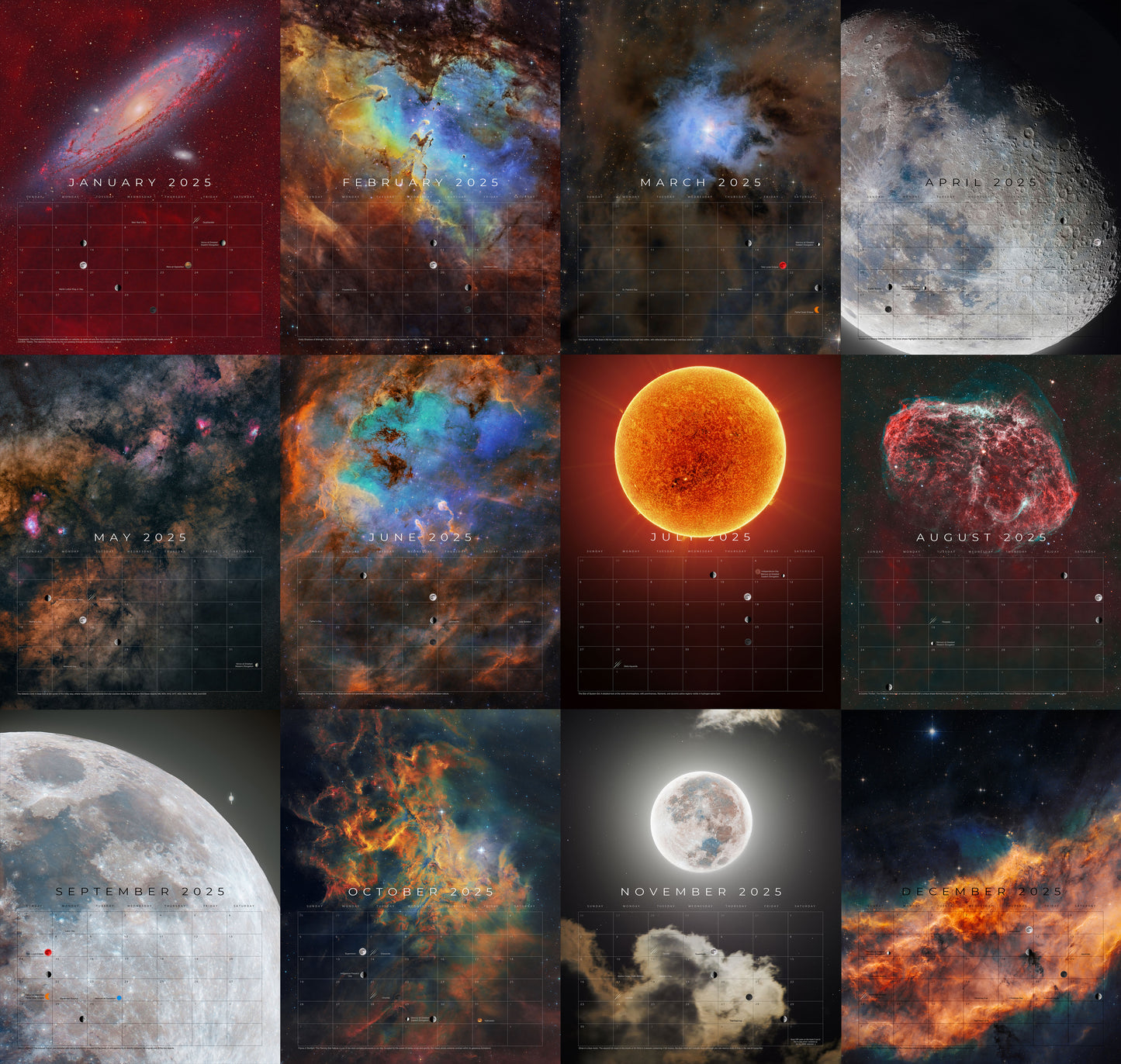 2025 Cosmic Calendar (Includes free wallpaper bundle)